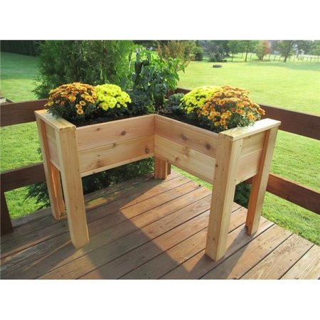 INFINITE CEDAR Infinite Cedar L-ShapedElevated L-Shaped Cedar Elevated Planter L-ShapedElevated